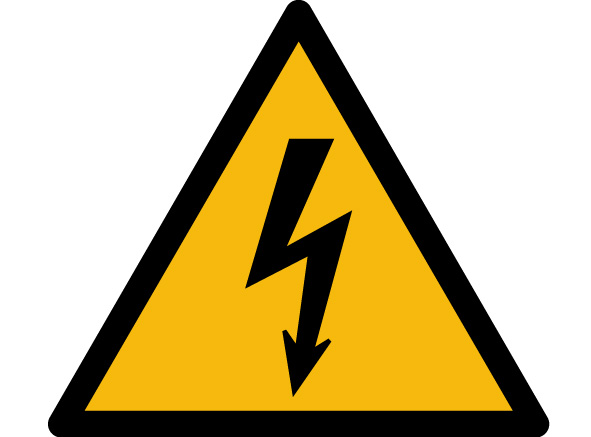 Ostrzeżenie o występowaniu napięcia elektrycznego